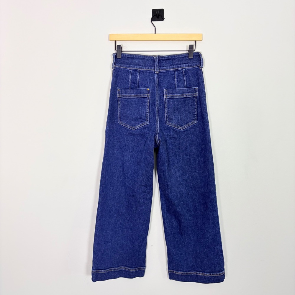 Pilcro Anthropologie The Skipper Seamed High-Rise Crop Wide-Leg Jeans 28 - Picture 5 of 8